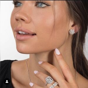 Diamond Flower Cluster Diamond Studs in 14K White Gold (2.80ctw)